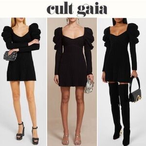 Cult Gaia ADELIE KNIT DRESS in Black sz XS 398$